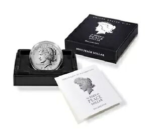 2023-P Peace Silver Dollar�A���s�ς݂̕č������ǃI���W�i��BOX�����COA�t���ASKU 3