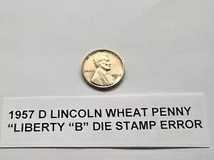 1957 D EB[g yj[ - ! - LIBERTY ON RIM ERROR COIŃuBv