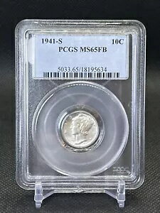 1941-S �}�[�L�����[ �_�C�� PCGS MS65 FB (�t���o���h) NICE COIN/ �ǂ�����