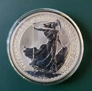 1998 グレート ブリテン コイン UK ブリタニア 958 1 オンス シルバー BU、気密カプセル入り