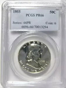 PCGS 1955 PR 66 �V���o�[ �t�����N���� �n�[�t - �󏭂ȃ~���g�̂� 378,200 �u���C�g & �z���C�g