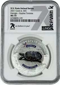 2021 �N�b�N���� $5 �V���o�[ �W���[�W�A �z���l�Y�~ �J�� �B������ NGC MS 70 7k