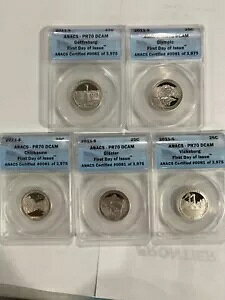 2011-S 25c ATB �N�H�[�^�[ �v���[�t 5 �R�C�� �Z�b�g PCGS PR 70 DCAM