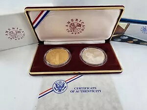 1988 America in Space 2 コイン記念シルバーとブロンズ セット