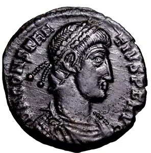 MS And SCARCE with D Constantius II (337-361) AE18 �Ñネ�[�}�R�C�� RARE wCOA