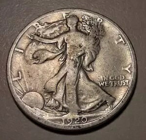 1920-D �f���o�[������ US 50C �E�H�[�L���O ���o�e�B �n�[�t�_���[ 90% ��� (83w-4912)