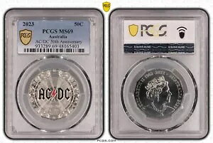 2023 50C �I�[�X�g�����A AC/DC �J���[�R�C�� PCGS �O���[�h MS69 50 ���N�L�O