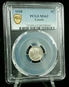 1918 �J�i�_ 5C �Z���g PCGS MS63 �V�[���h ���x�� #9537