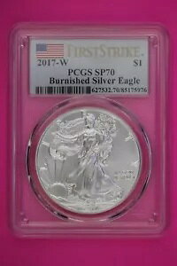 2017 W SP 70 �V���o�[ �A�����J�� �C�[�O�� �o�[�j�b�V�� �R�C�� �������[�X PCGS �X���u 210