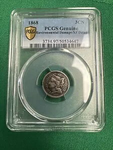 1868 3CN PCGS �{���̊����� - XF �ڍ�