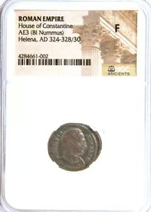 A-DS11 - ヘレナのローマ AE (AD 324-337) NGC (F) ファイン ブロンズ コイン *** ナイス コイン