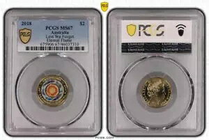 �I�[�X�g�����A 2018 �i���̉���Y��Ȃ��悤�� $2 �R�C�� PCGS MS67 #7310