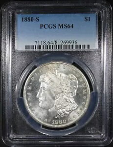 1880-S �����K�� �h�� PCGS MS64 �h��ȃR�C�� �f���炵������ ���邢�g�[��