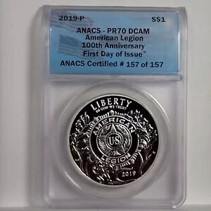 2019 P AMERICANLEGION 100 ���N�L�O FDOI ANACS PR70DCAM (BX6-08)
