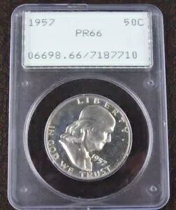 1957 �t�����N���� �n�[�t�_���[ �v���[�t PCGS PR 66 50C OGH �I�[���h �O���[�� �z���_�[ ���g���[ BU