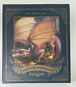 2014 Mythical Creatures DRAGON 1oz 99.9% �V���o�[ �v���[�t �J���[ �R�C�� - �c�o��