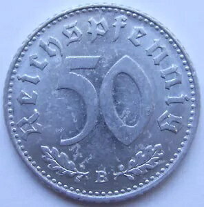 RC hCc 3. b` 50 Reichspfennig 1939 B IN ɏ㎿ /