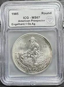 1985 IDC ���؍ς� 1oz Engelhard Prospector ICG MS67 �i���[ �t�H���g �o���G�[�V���� (�g�[��)