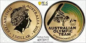 2018 �I�[�X�g�����A �I�����s�b�N �`�[�� $1 �J���[ �R�C�� PCGS MS68 #3207