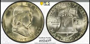 :1951-S 50C �t�����N���� �n�[�t�_���[ �j�A�W�F�� PCGS MS64 �N���A & �u���C�g �n�C�O���[�h