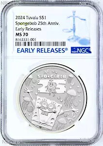 2024 X|W{u XNGApc 25 NLO 1IX .9999 Vo[ $1 RC NGC MS70 E