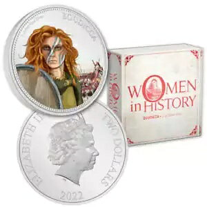 Women in History �u�[�f�B�J �t�@�C�� �V���o�[ $2 �v���[�t 2022 �j�E�G COA SKU:OPC83