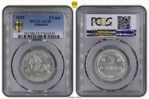 1925 ���g�A�j�A 5 ���^�C PCGS AU 55