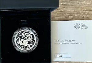 2018 Two Dragons ?2 1 �I���X 1oz �V���o�[ �v���[�t �R�C�� �P�[�X & COA ����������