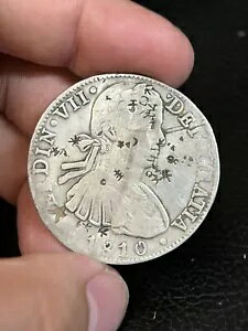 1810 Mo HJ メキシコ 8 レアレス フェルディナンド 7 世銀貨 みじん切り