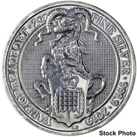 2019 英国 ?5 クイーンズ ビースト エール オブ ビューフォート 2 オンス .9999 上質銀貨