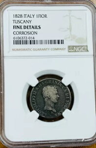 �C�^���A �g�X�J�[�i 1828 1 �t�B�I���[�m �V���o�[ �R�C�� NGC �F�� MS62