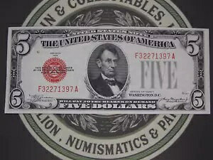 1928 C $5 @ʉ *RED SEAL* F32271397A East Coast Coin & Collectables, Inc