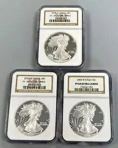 3 NGC PF69 Eg JI 1ozt Pf Vo[ C[O $1s 1998-P 2000-P 2004-W X|bgt 368