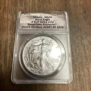 2018 $1 �A�����J�� �V���o�[ �C�[�O�� ANACS MS70 ���s�������x�� 1887 0f ??4125