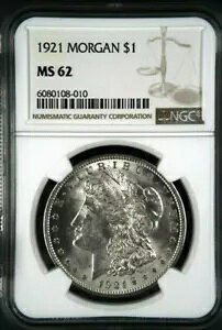 1921 [K Vo[ 1 hd݁B NGC O[h: MS 62BNGC F: e