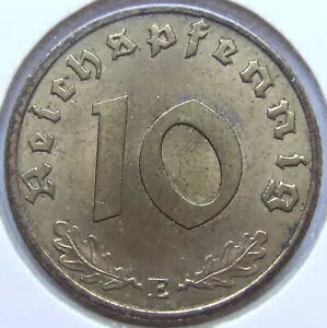 RC 3rd Reich 10 Reichspfennig 1937 E ɍ / uAg 