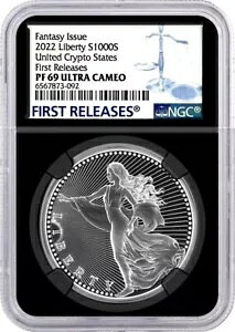 2022 1000 �T�g�V ���i�C�e�b�h �N���v�g �X�e�C�c 1�I���X �V���o�[ �v���[�t ���o�e�B NGC PF69 UCAM FR