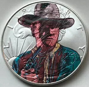 アンディ・ウォーホル - ジョン・ウェイン - アメリカン シルバー イーグル 1オンス 0.999 シルバー ダラー コイン アート