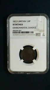 1822 英国 1/4 ペニー NGC XF 1/4P コインを今すぐ販売価格で販売します!