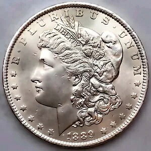 1889-P AU ʃ[K Vo[ h 90% Vo[ 1 ăh RC - fGł! AU52