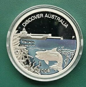 2008 DISCOVER AUSTRALIA Landmarks DARWIN 1 �I���X �V���o�[ �v���[�t �R�C�� ���� COA �t��