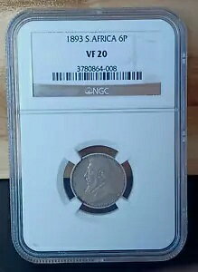 1893 ��A�t���J �V���o�[ ZAR 6 �y���X 6P NGC VF20 �i�C�X �R�C��