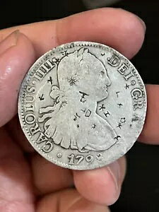 メキシコ 1798 Mo FM 8 Reales 銀貨 カルロス 3 世 みじん切り