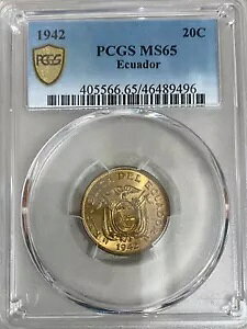 GNAh 20 CENTAVOS 1942 KM # 77.1a PCGS MS65B
