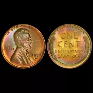 MS66RB 1957-D 1C �����J�[�� �E�B�[�g �Z���g�APCGS Trueview- �~���g �Z�b�g ���C���{�[ �g�[��