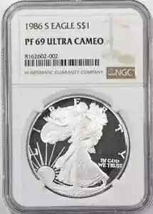 1986 �v���[�t �V���o�[ �C�[�O�� - NGC PF69 �E���g�� �J���I