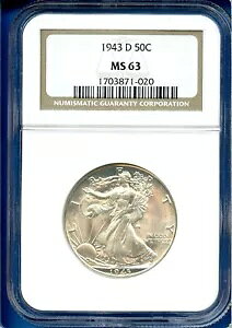 1943 D NGC MS63 �E�H�[�L���O ���o�e�B �n�[�t�_���[ 50c �č������ǋ�� 1943-D MS-63