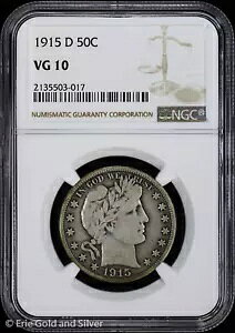 1915-D 50C �����X �n�[�t�_���[ NGC VG 10