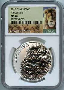 2018 NGC MS70 �`���h �A�t���J�� ���C�I�� 1 �I���X .999 �V���o�[ S 5000 �t����