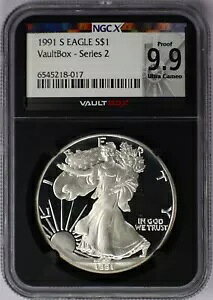 1991-S Silver Eagle VaultBox �V���[�Y 2 - NGC �v���[�t 9.9 �E���g�� �J���I